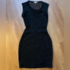 Black Sleeveless Dress with Mesh Details